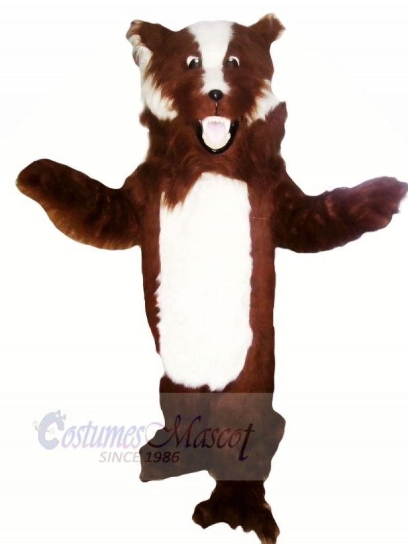 Fierce Brown and White Badger Mascot Costumes Adult