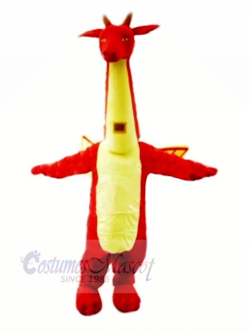 Red Slim Dragon Mascot Costumes Cartoon