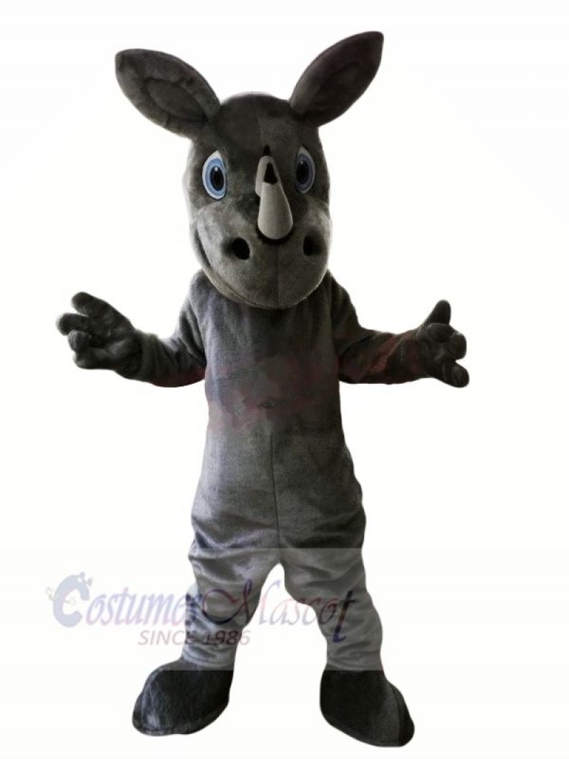 Grey Rhino with Big Eyes Mascot Costumes