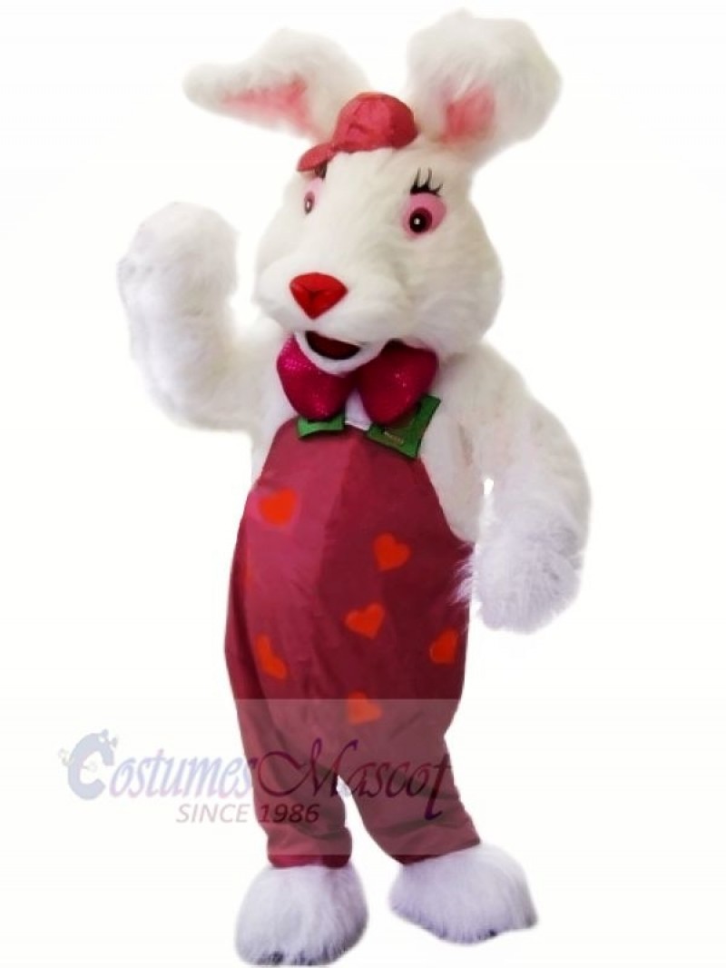 White Rabbit with Red Nose Mascot Costumes Animal