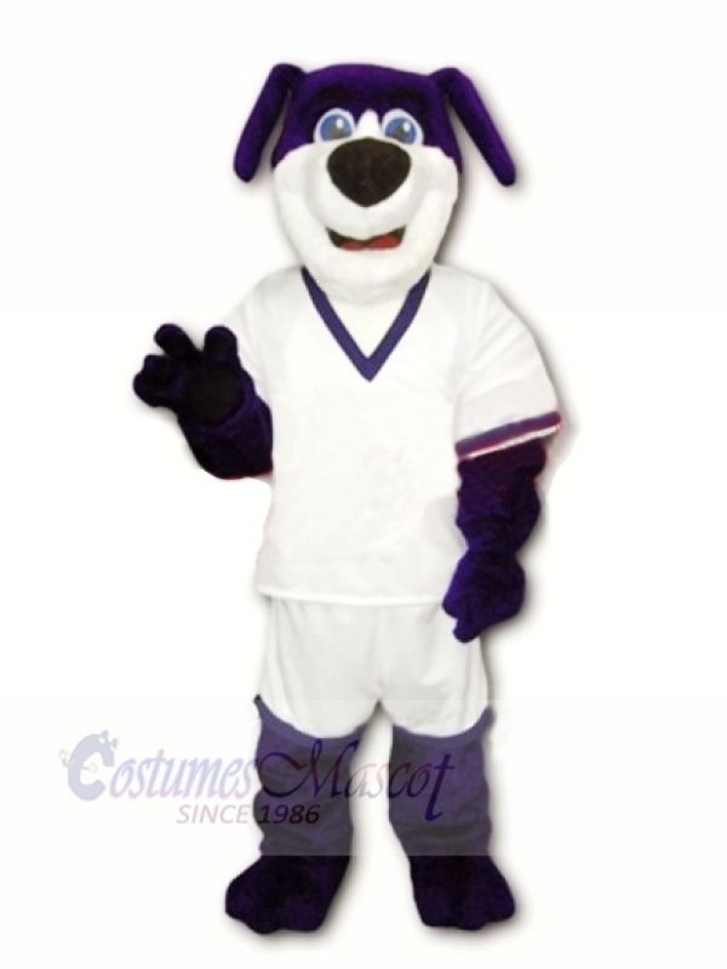 Purple Sport Dog Mascot Costumes Cartoon