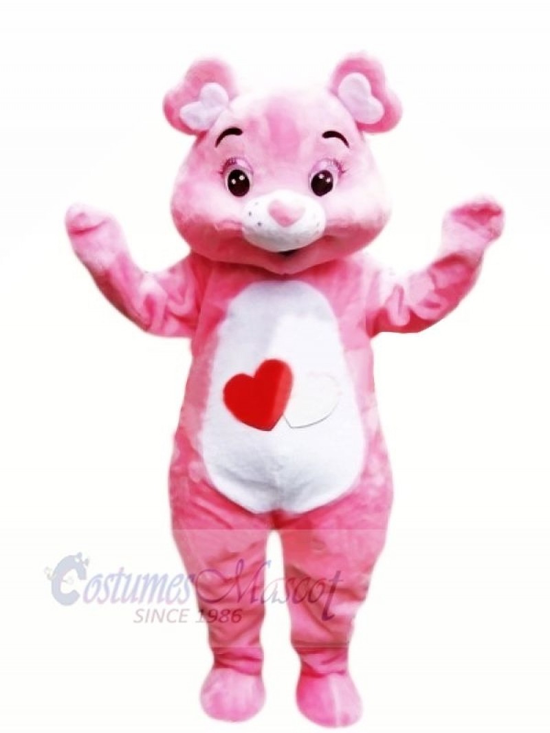 Lightweight Pink Bear Mascot Costume Cartoon