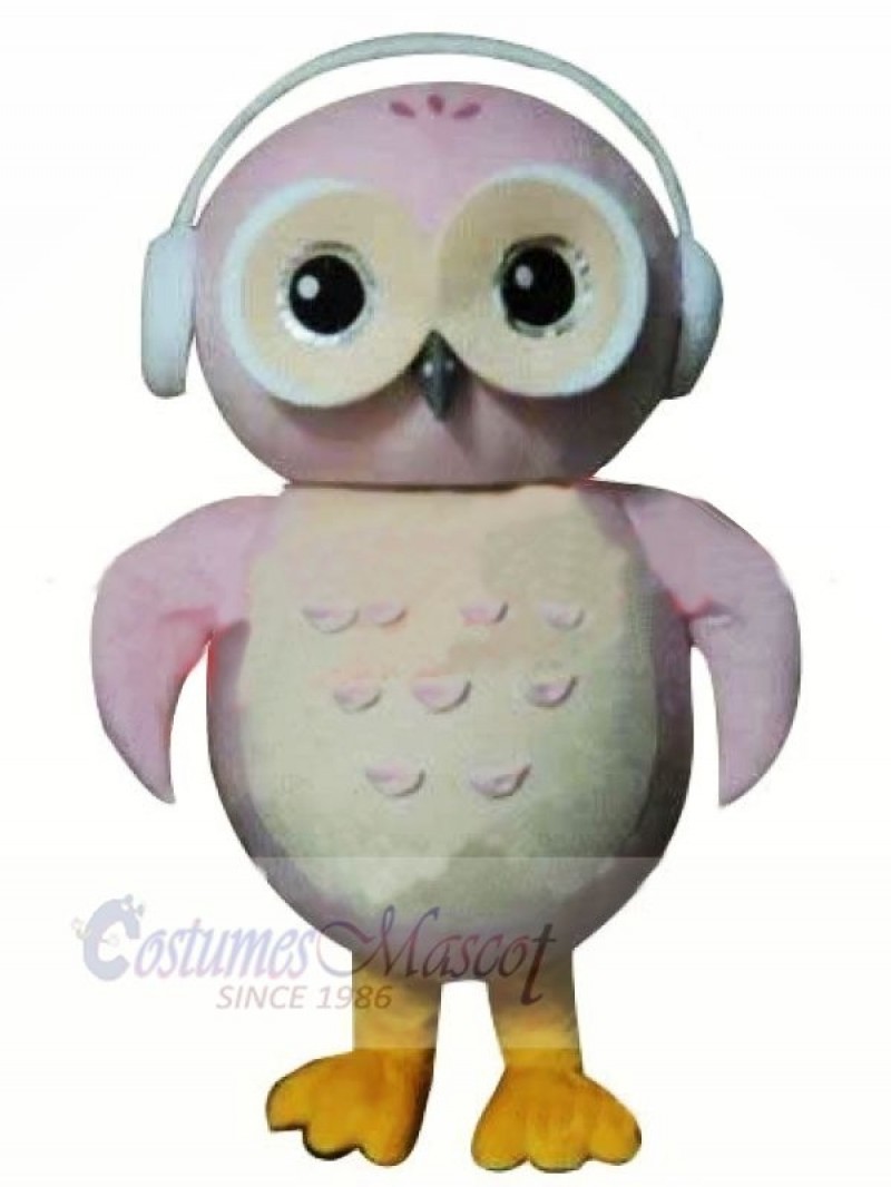 Pink Owl Mascot Costumes Cartoon	