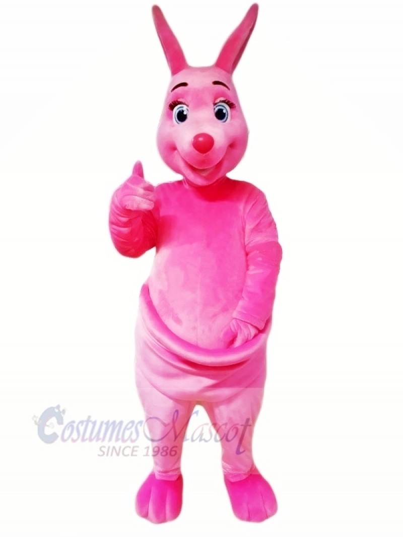Pink Kangaroo Mascot Costumes Cartoon