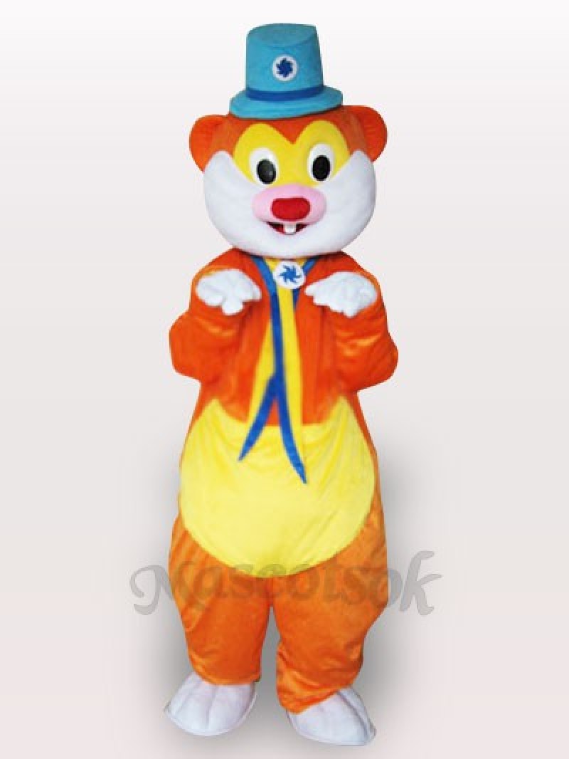 Blue Hat Mouse Adult Mascot Costume