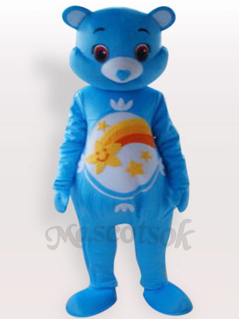 Blue Bear Short Plush Adult Mascot Costume