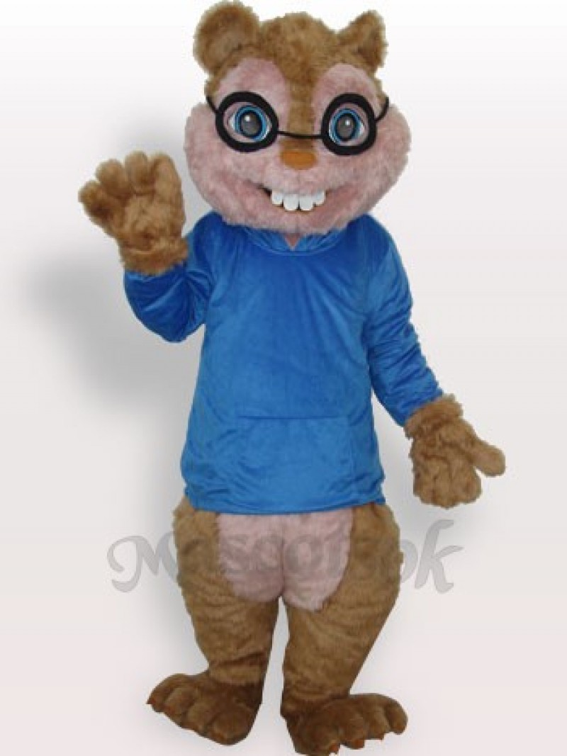 Blue Squirrel Plush Adult Mascot Costume