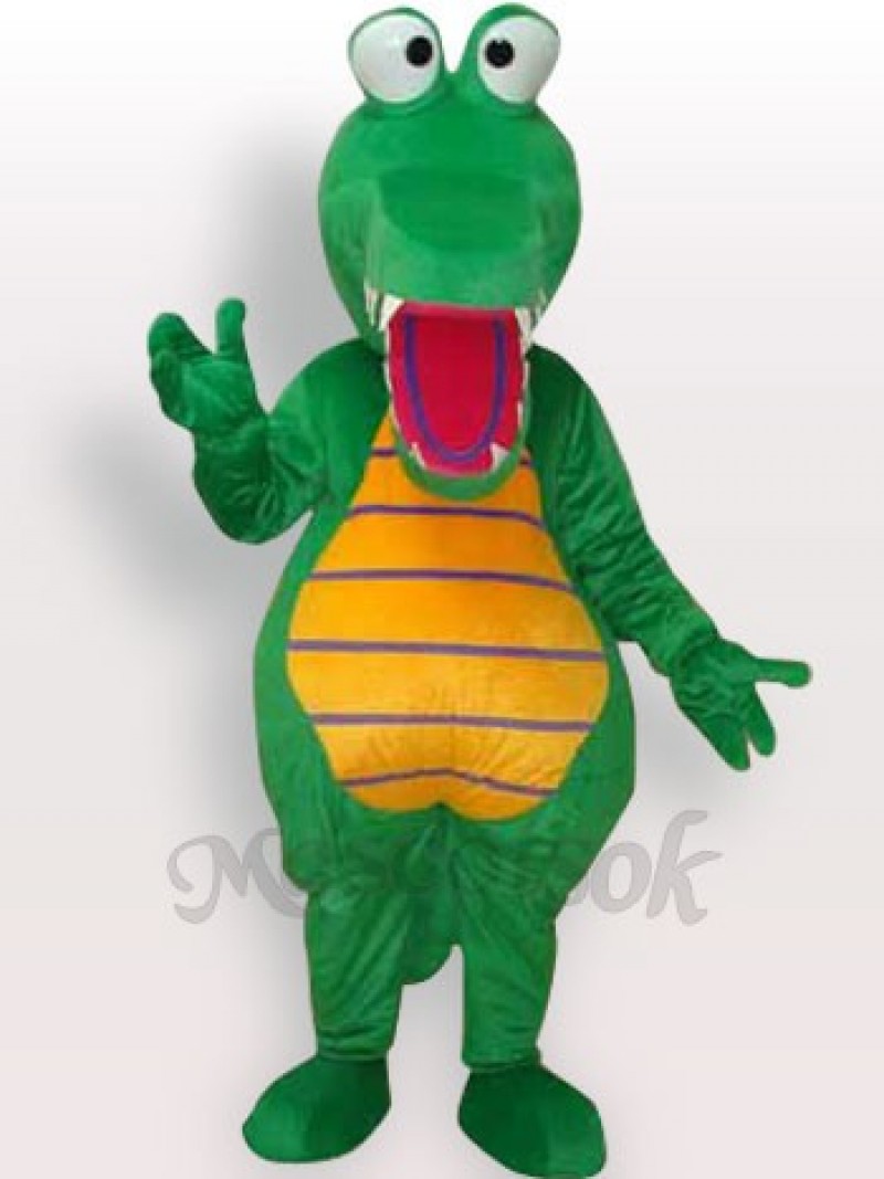 Green Crocodile Short Plush Adult Mascot Costume