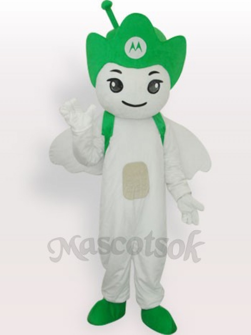 Green Moto Angel Short Plush Adult Mascot Costume