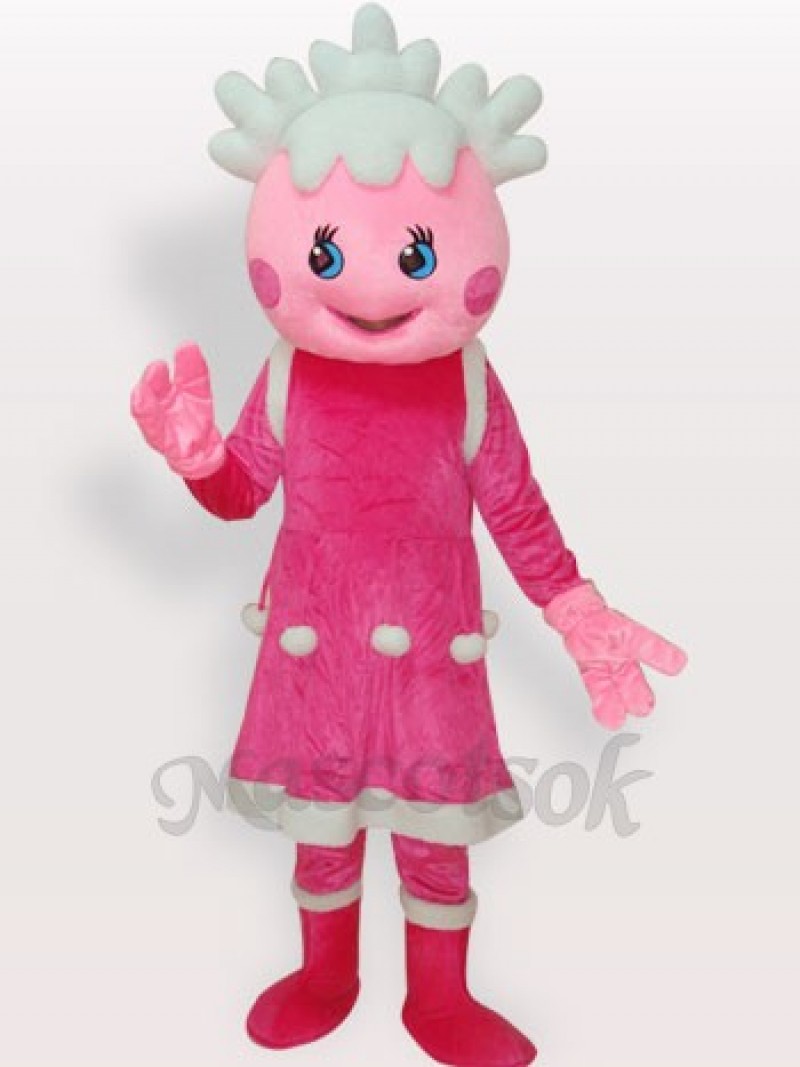 Pink Princess Short Plush Adult Mascot Costume