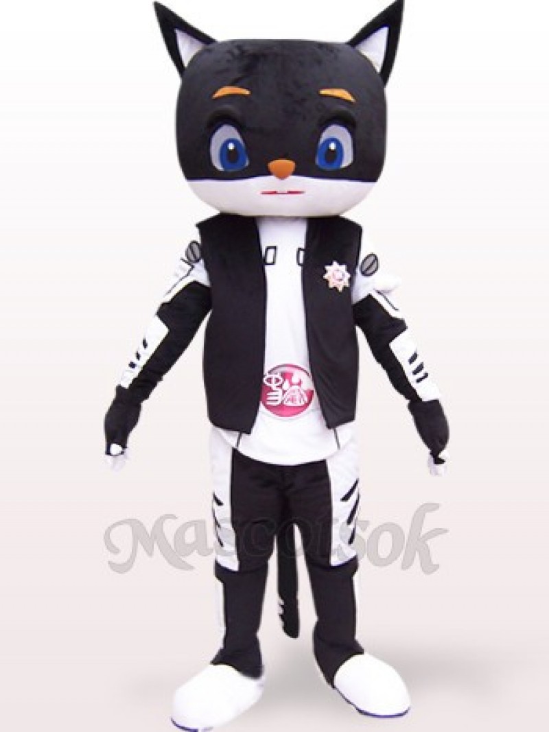 Sir Black Cat Plush Adult Mascot Costume