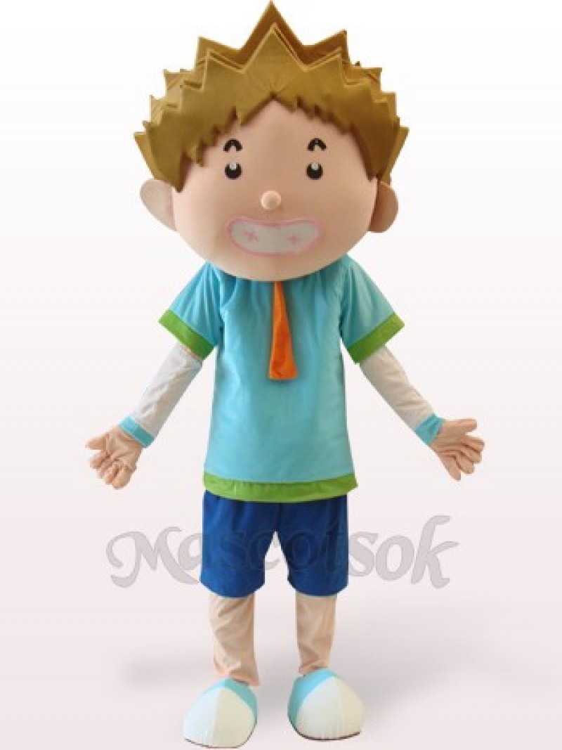 Smart Boy Plush Adult Mascot Costume