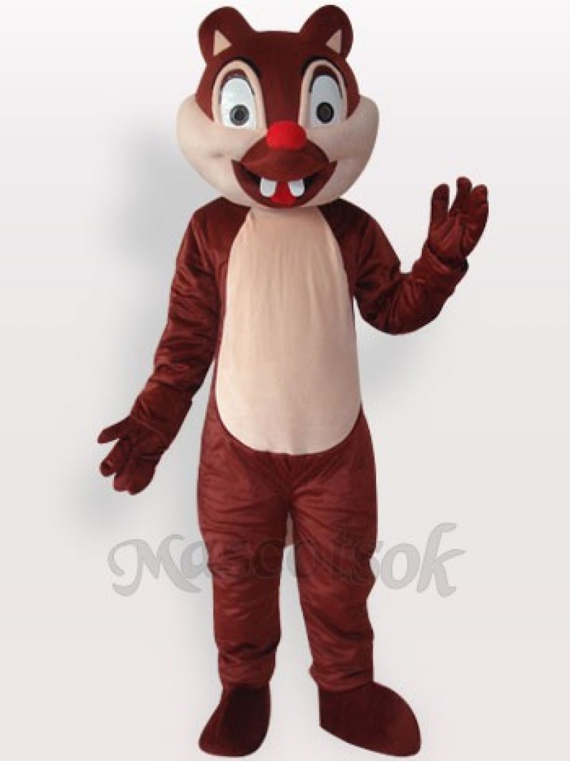 Two Tooth Squirrel Short Plush Adult Mascot Costume