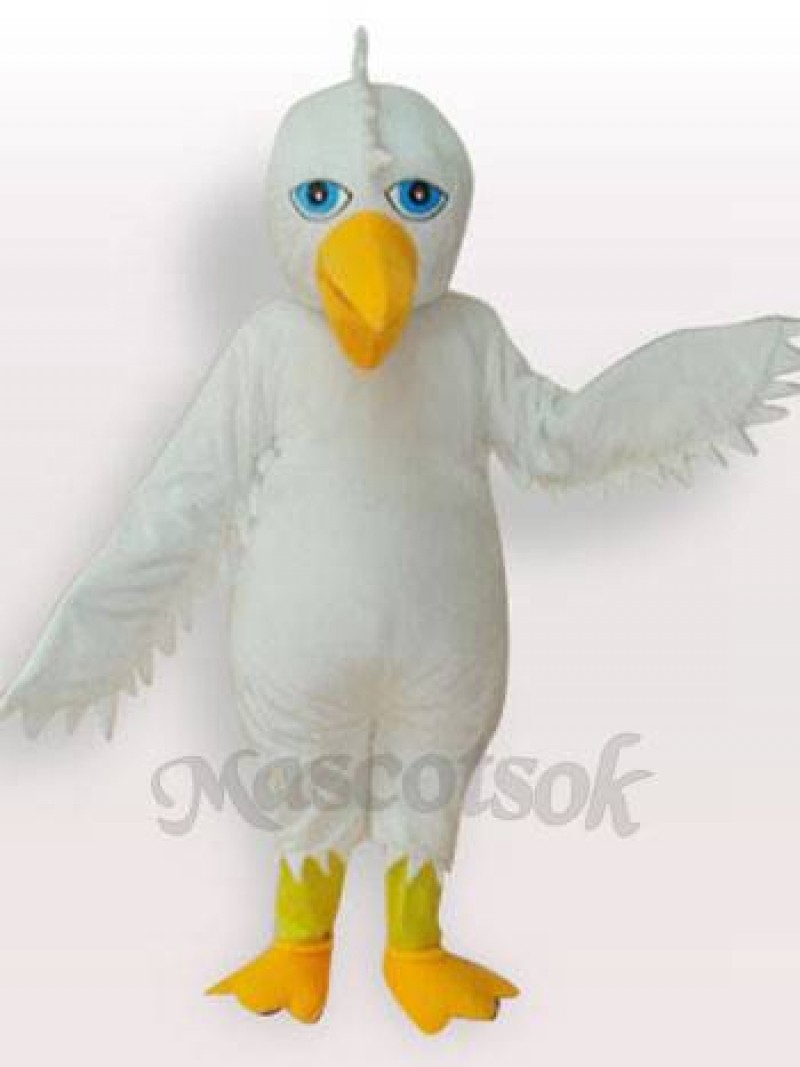 White Eagle Short Plush Adult Mascot Costume