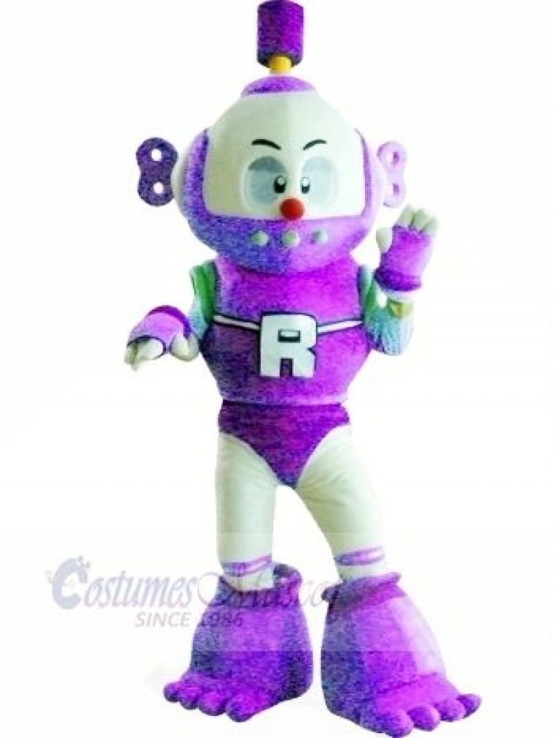 Purple Robot Plush Adult Mascot Costume College  