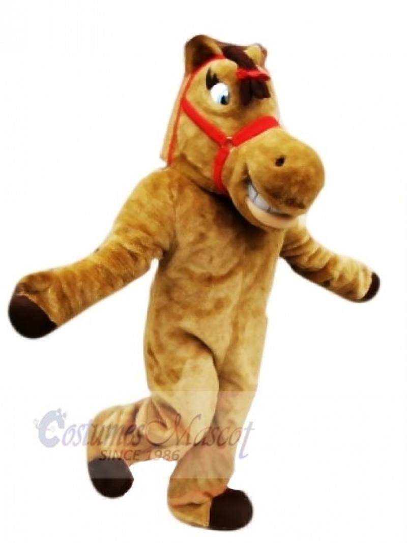 Cute Brown Horse Mascot Costumes Cartoon