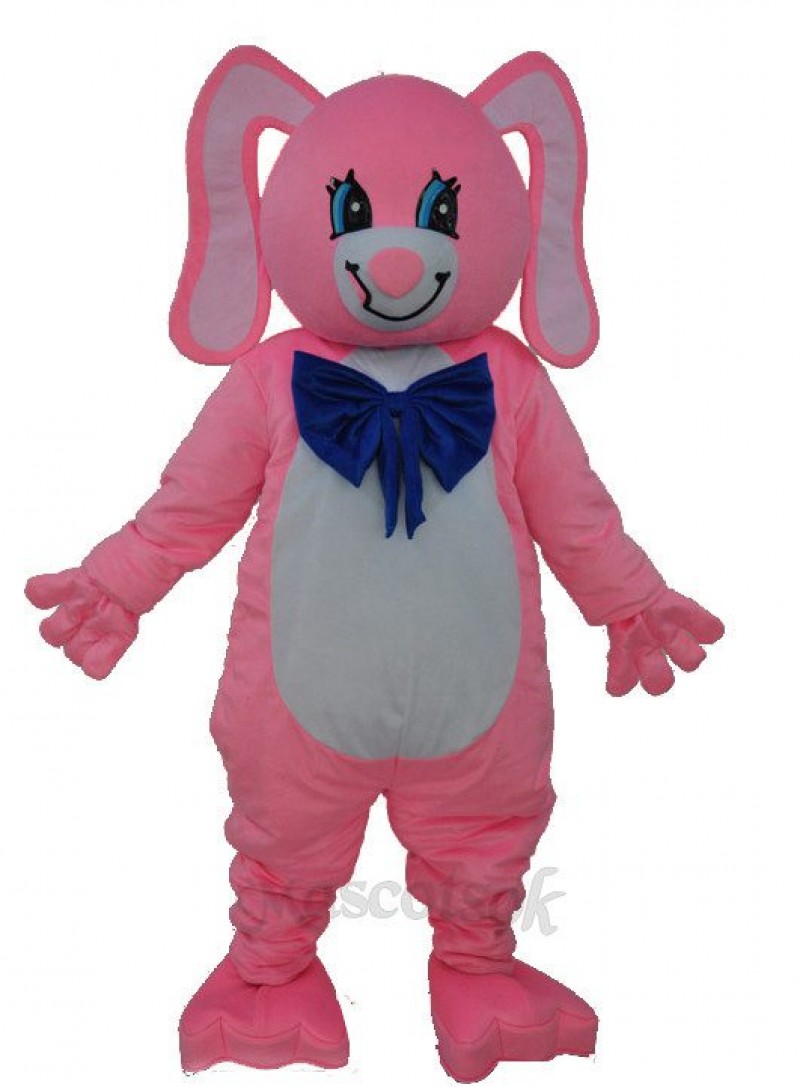 Long Ear Pink Rabbit Mascot Adult Costume