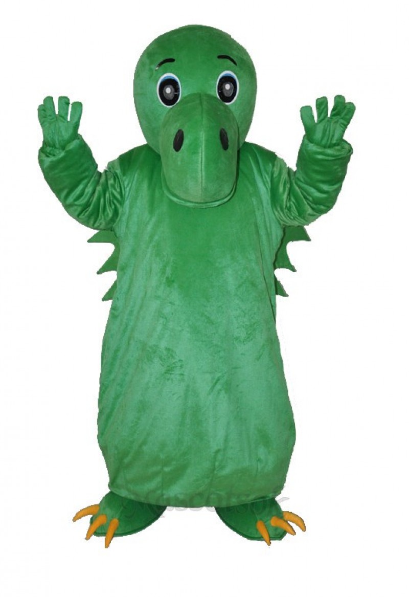 Green Chinese Dinosaur Adult Mascot Costume