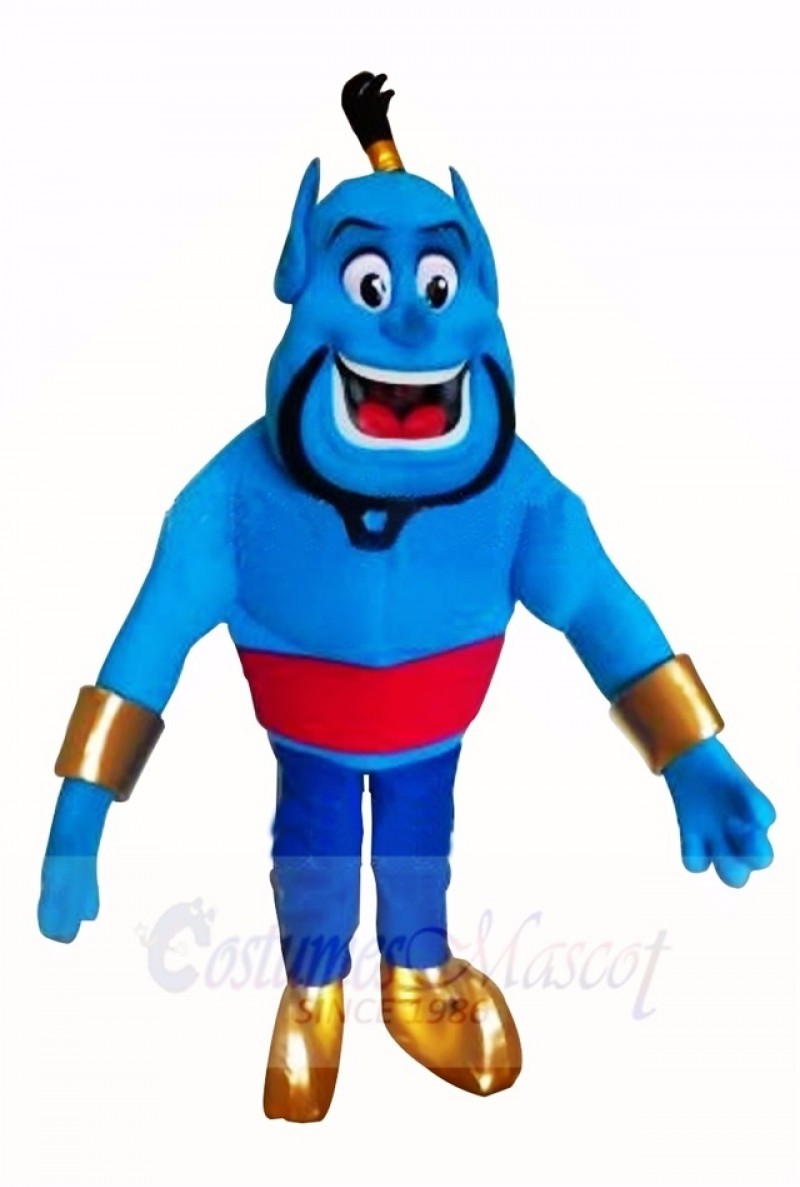 Blue Elf Genie Mascot Costume Cartoon