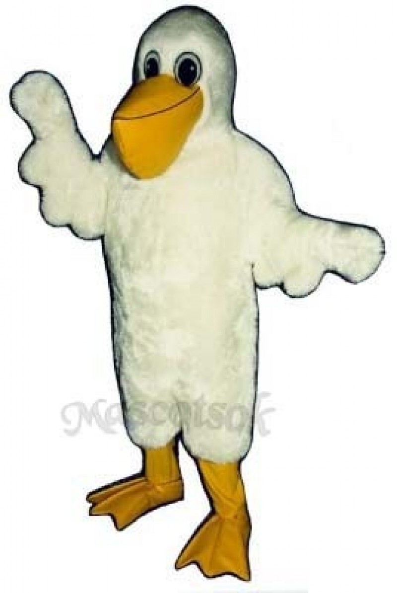 Cute Cartoon Pelican Bird Mascot Costume