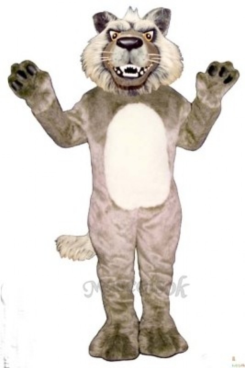 Cute Growling Wolf Mascot Costume