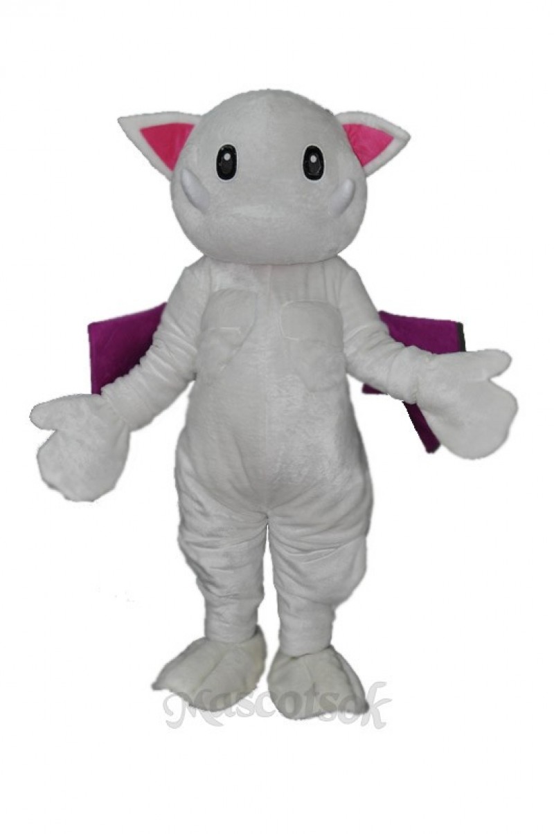 Scary teeth white monster cat Mascot Costume