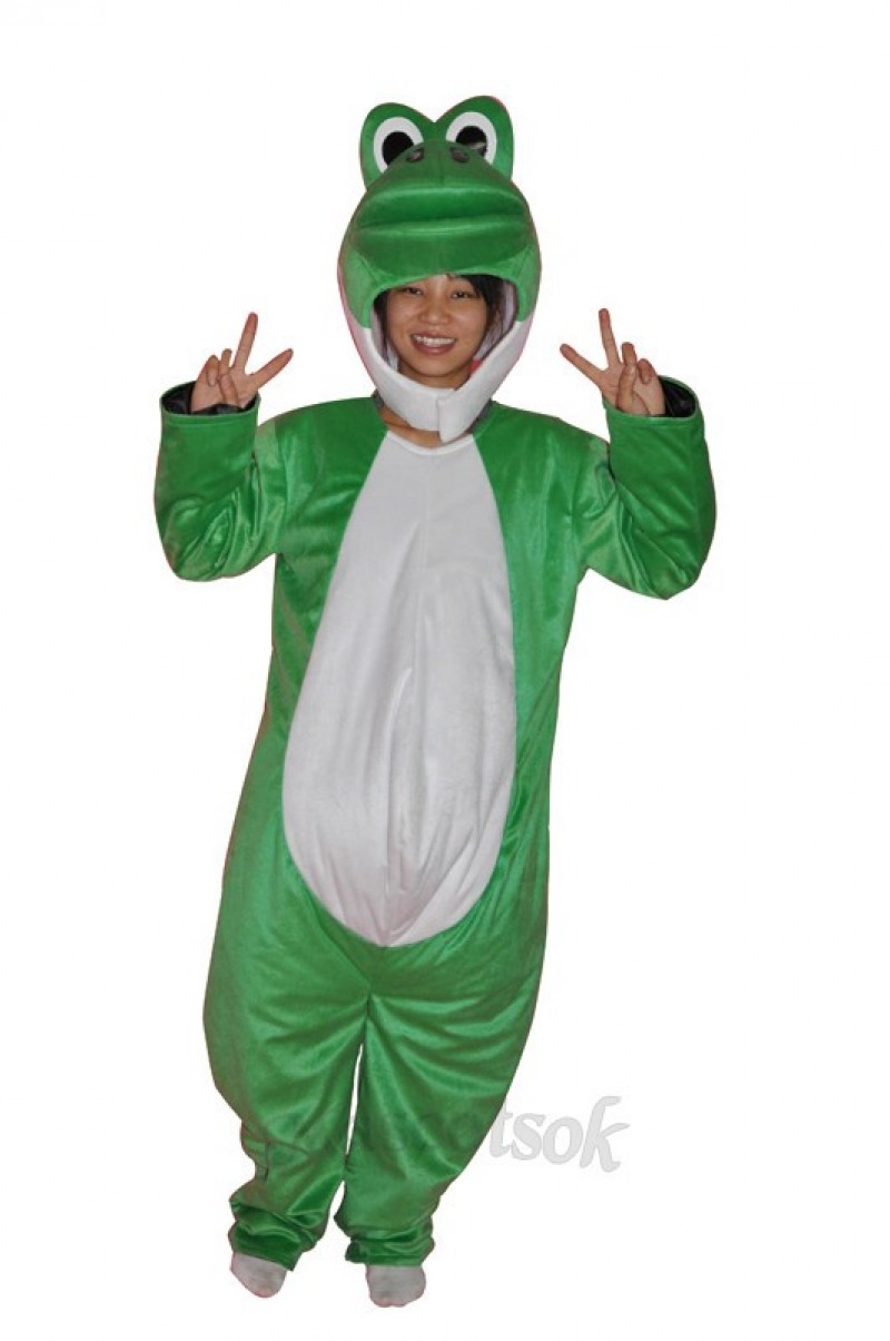 Super Cute Show Face Green Dinosaur Adult Mascot Costume