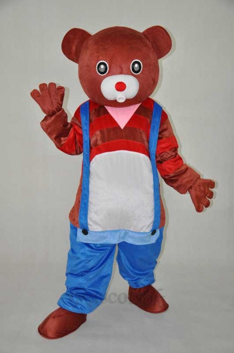 Brown bear, teddy bear plush adult mascot costume