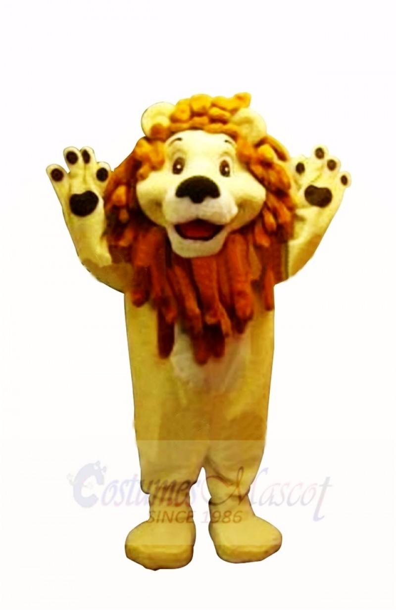 Cute Smiling Lion Mascot Costumes Cartoon