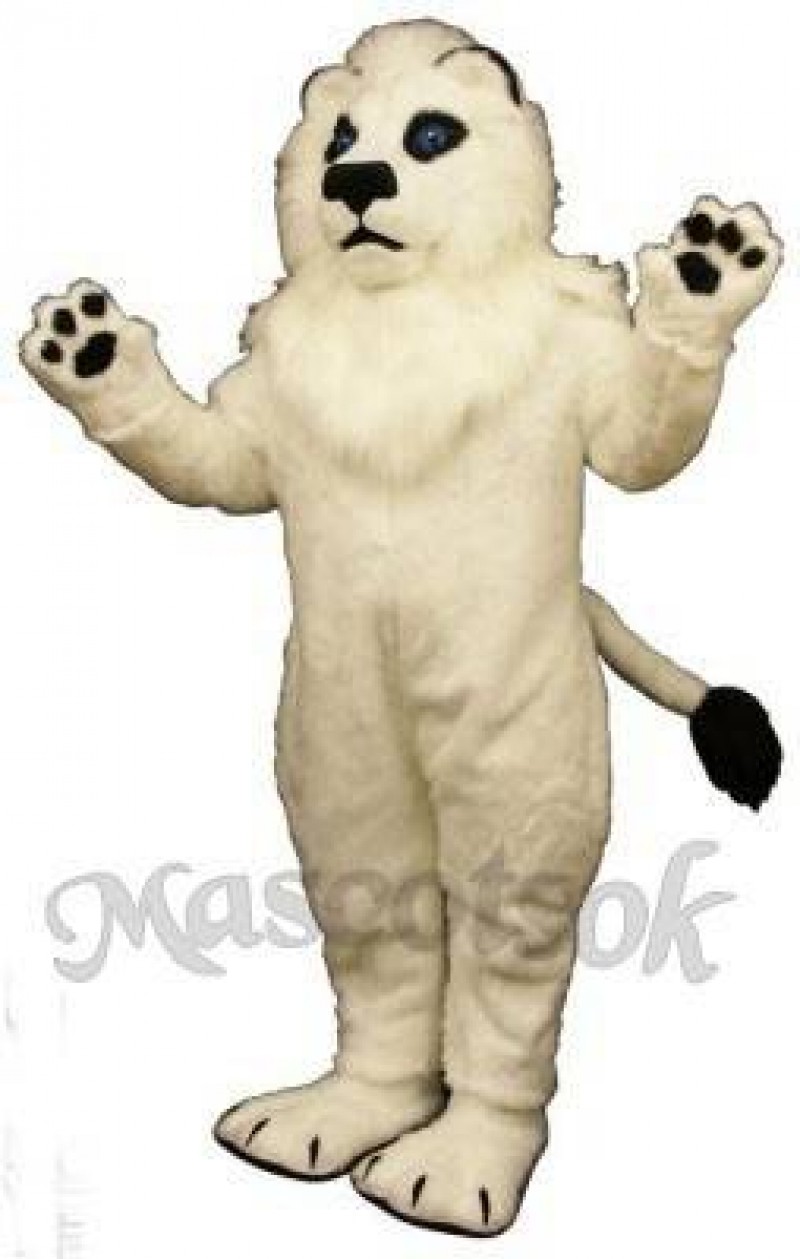 Cute White Lion Mascot Costume