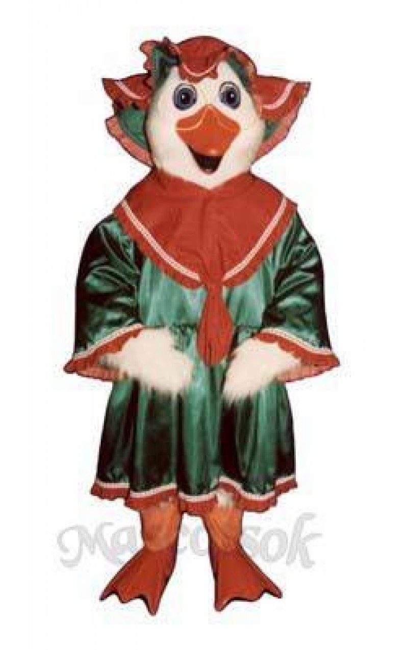 Holiday Goose with Dress & Hat Christmas Mascot Costume