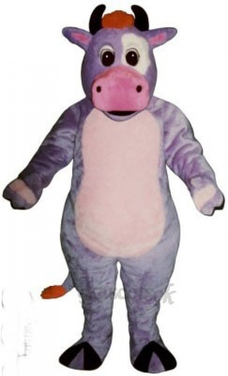 Cute Purple Cow Mascot Costume