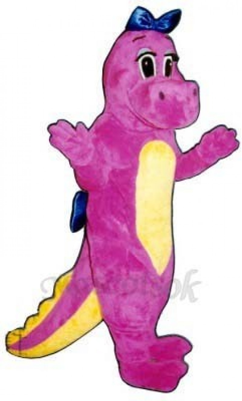 Dina Dinosaur with Bows Mascot Costume