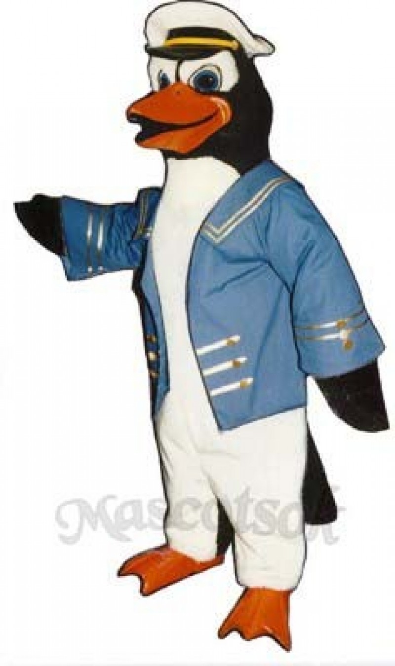 Cute Admiral Perry Penguin Mascot Costume