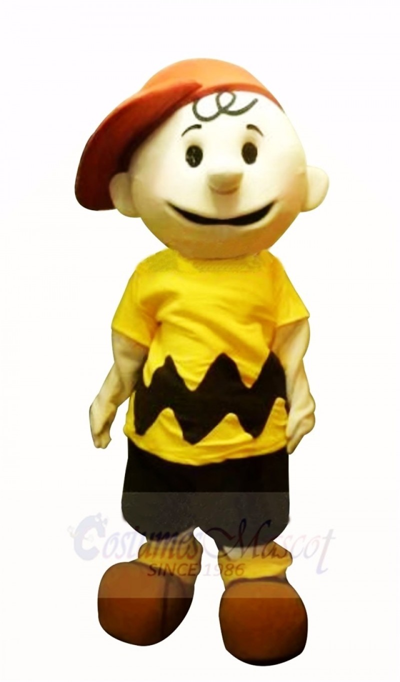 Cute Boy with Yellow T-shirt Mascot Costume