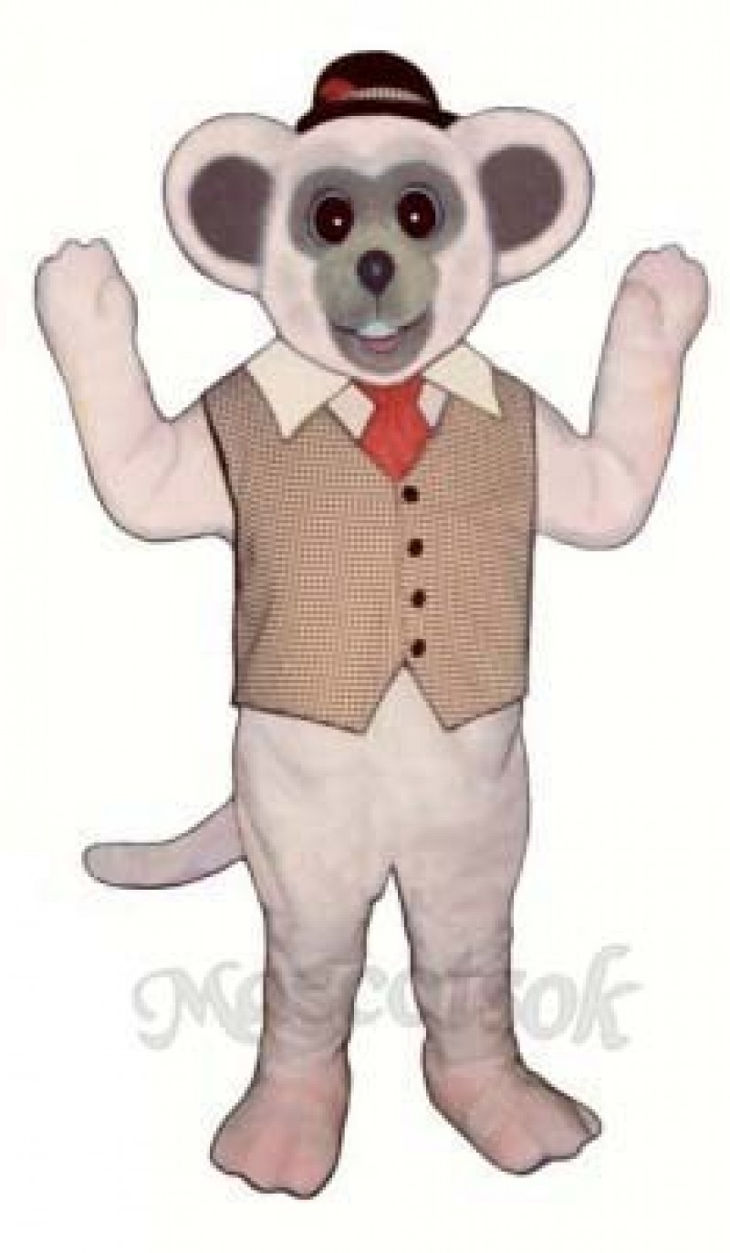 Marty Mouse With Vest And Hat Mascot Costume