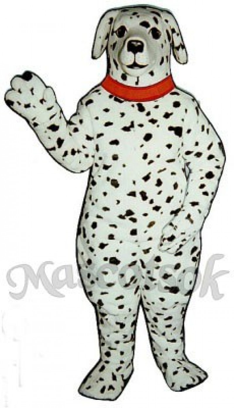 Cute Realistic Dalmatian Dog with Collar Mascot Costume