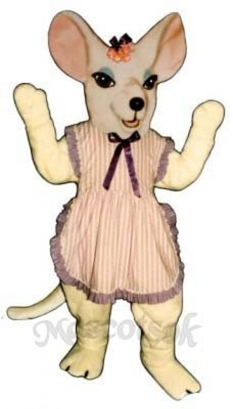 Miss Mouse with Apron & Bow Mascot Costume