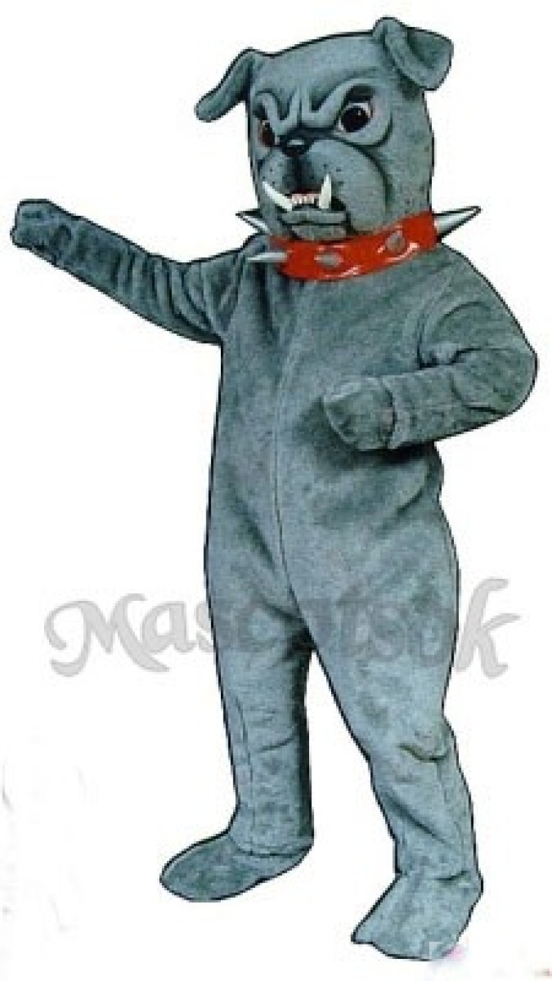 Cute Bulldog with Collar Mascot Costume