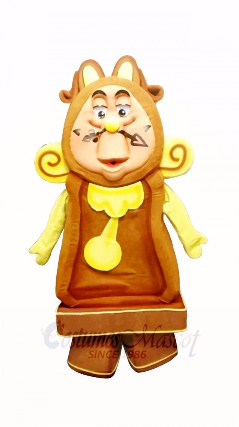 Cogsworth Clock Mascot Costume Cartoon