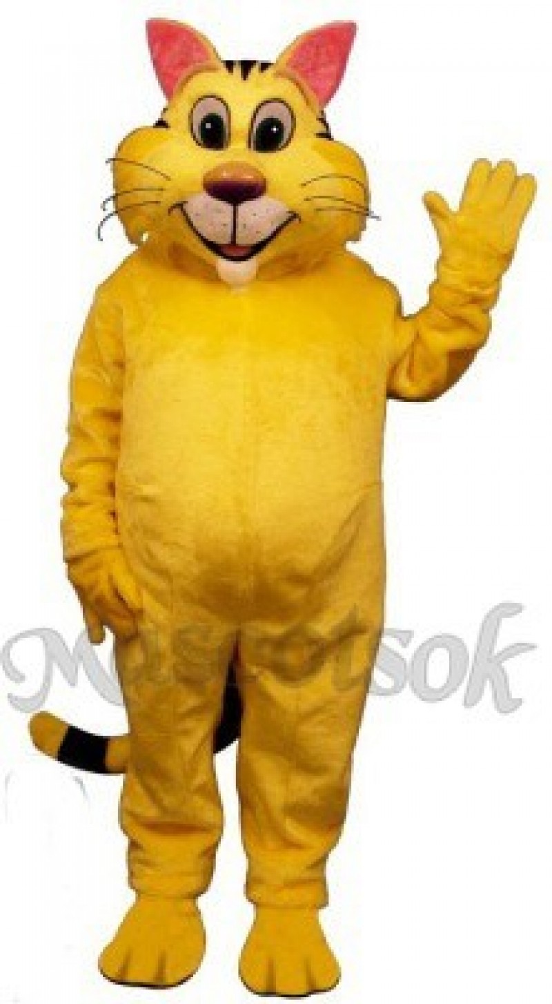 Cute Big Yeller Cat Mascot Costume