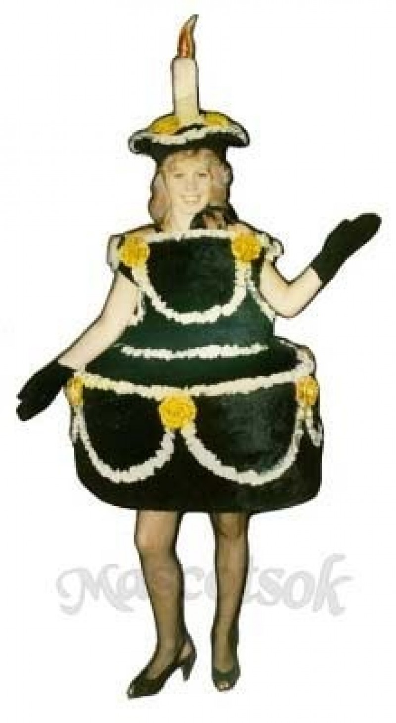 Black Cake Mascot Costume