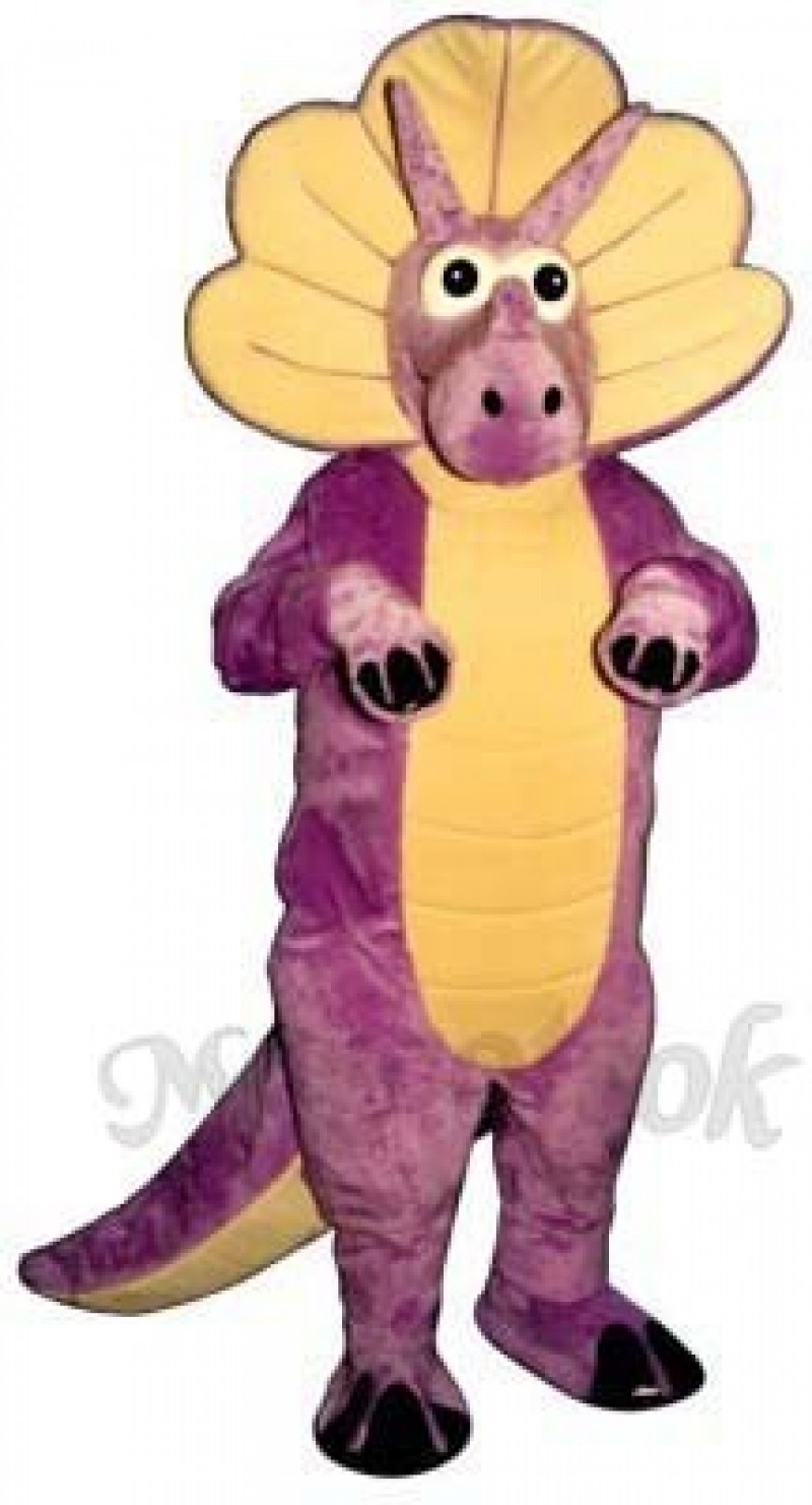 Purple Triceratops Mascot Costume