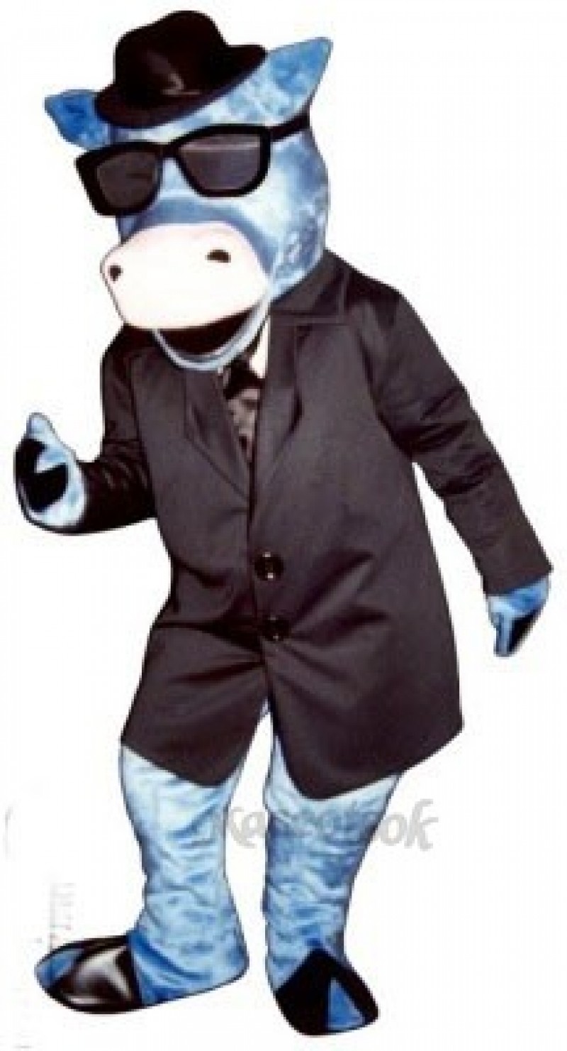 Blues Moo Cattle Mascot Costume