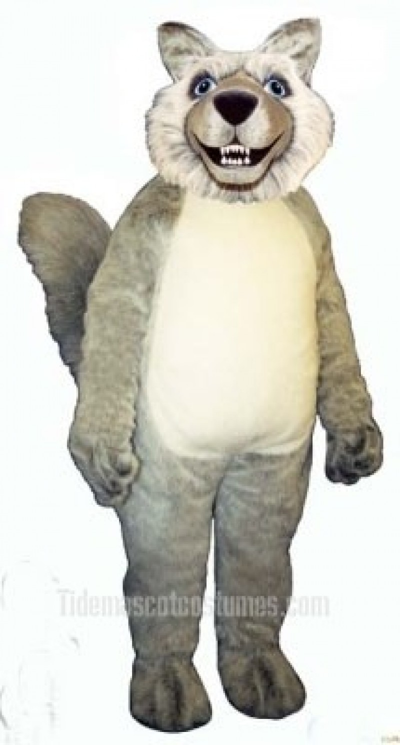 Cute Smiling Wolf Mascot Costume