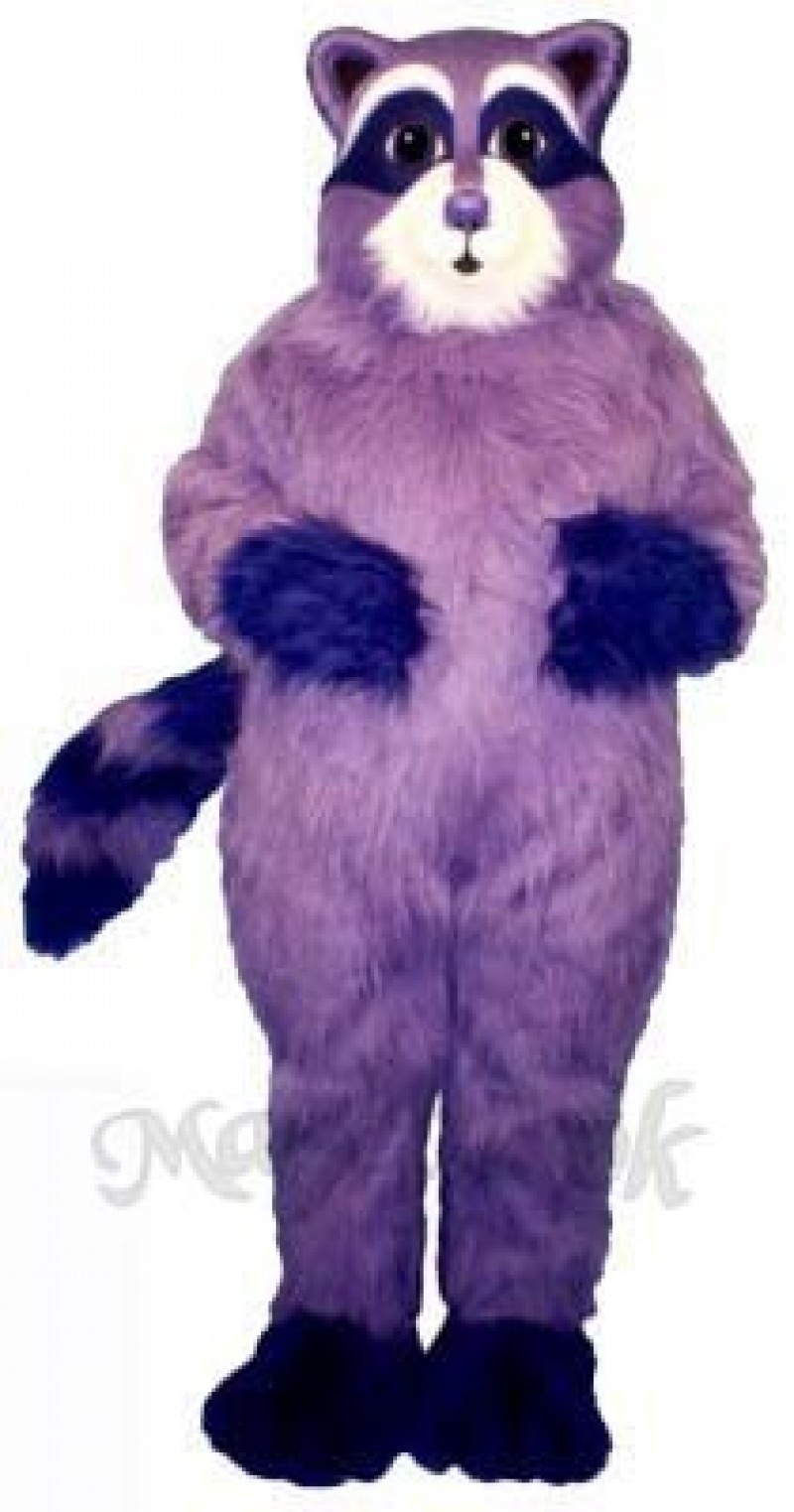 Purple Raccoon Mascot Costume
