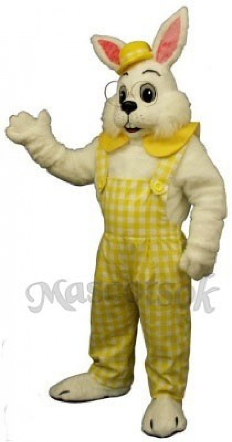 Easter Eggbert Bunny Rabbit with Yellow Cloths Mascot Costume