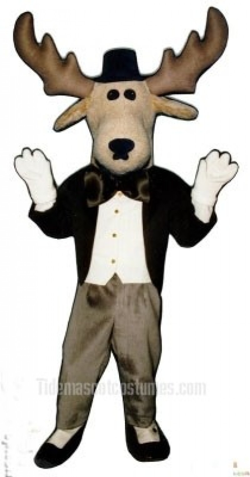 Cute Moose About Town Mascot Costume