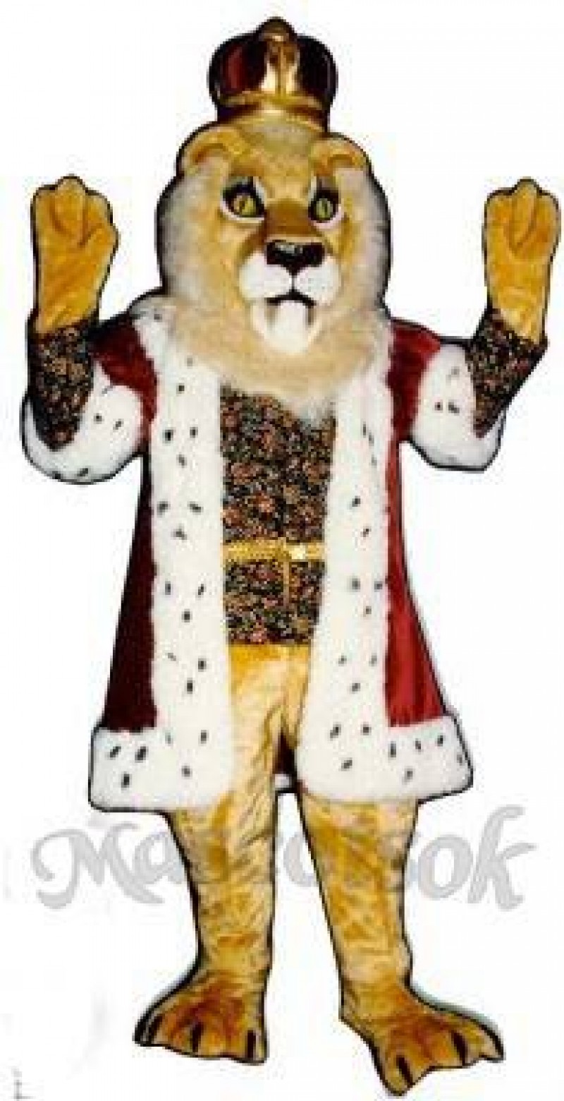 Cute King Lionel Lion Mascot Costume