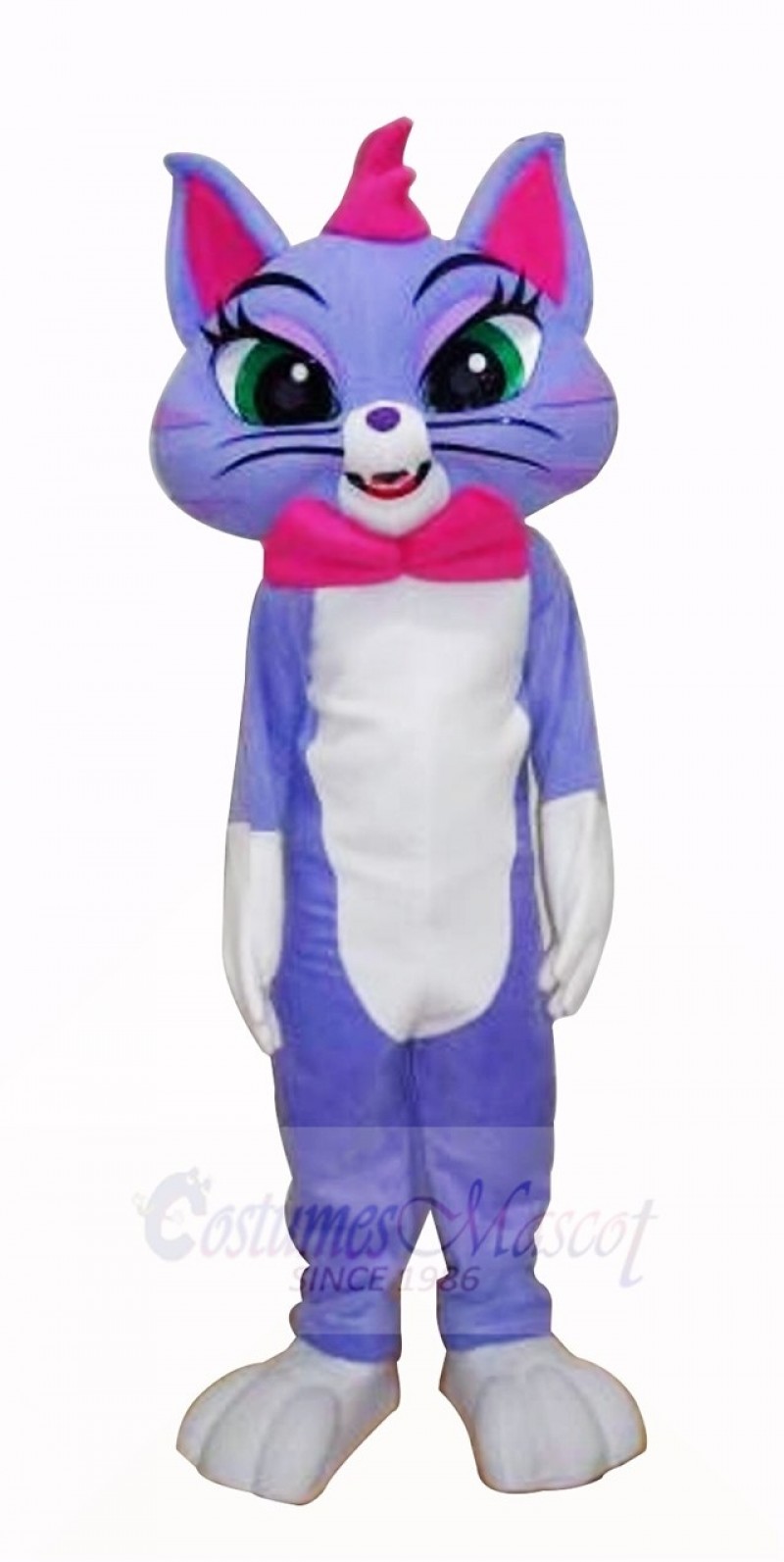 Blue Cat with Big Eyes Mascot Costumes Cartoon	